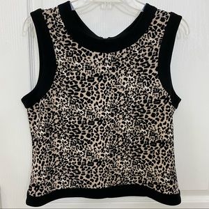 Vince Camuto Sleeveless Leopard Print Top Sz M
